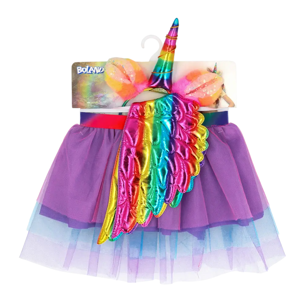 Kit Unicornio Arco Iris Infantil - Hada Fantasía Accesorios Disfraz
