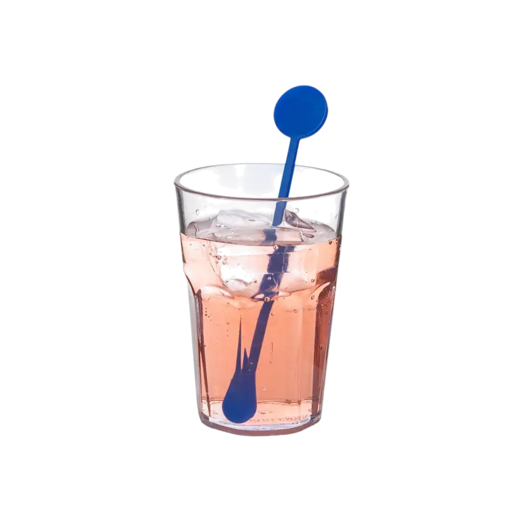 Agitador de cóctel de PP azul de 17 cm (Mojito, CaÏpi) - Reutilizable (Paquete de 100)