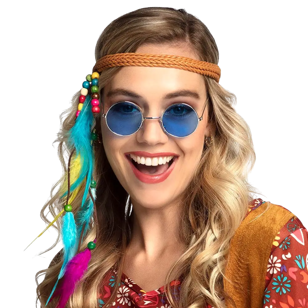 Gafas de fiesta hippie John azul