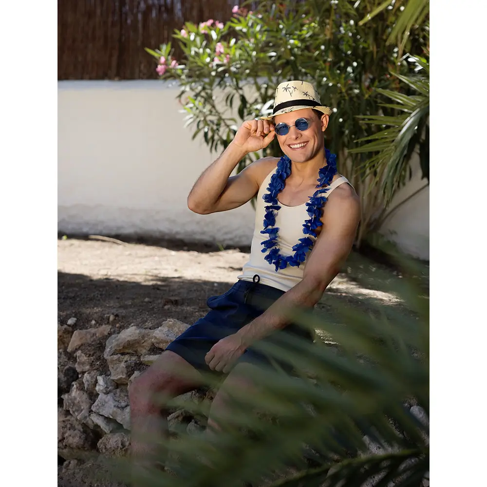 Gafas de fiesta hippie John azul
