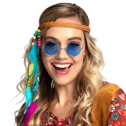 Gafas de fiesta hippie John azul