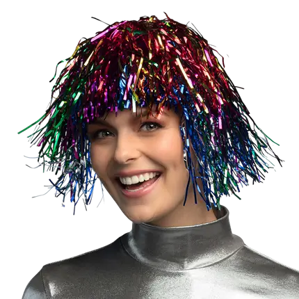 Peluca metálica multicolor