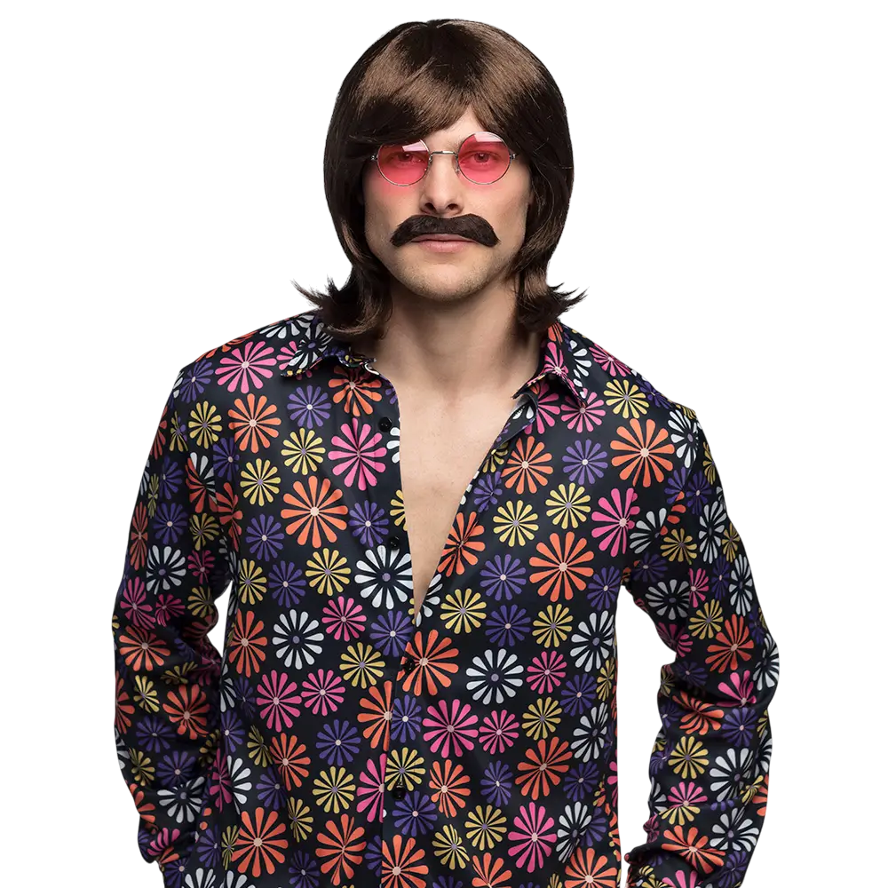 Gafas de fiesta hippie John rosa