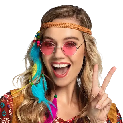 Gafas de fiesta hippie John rosa