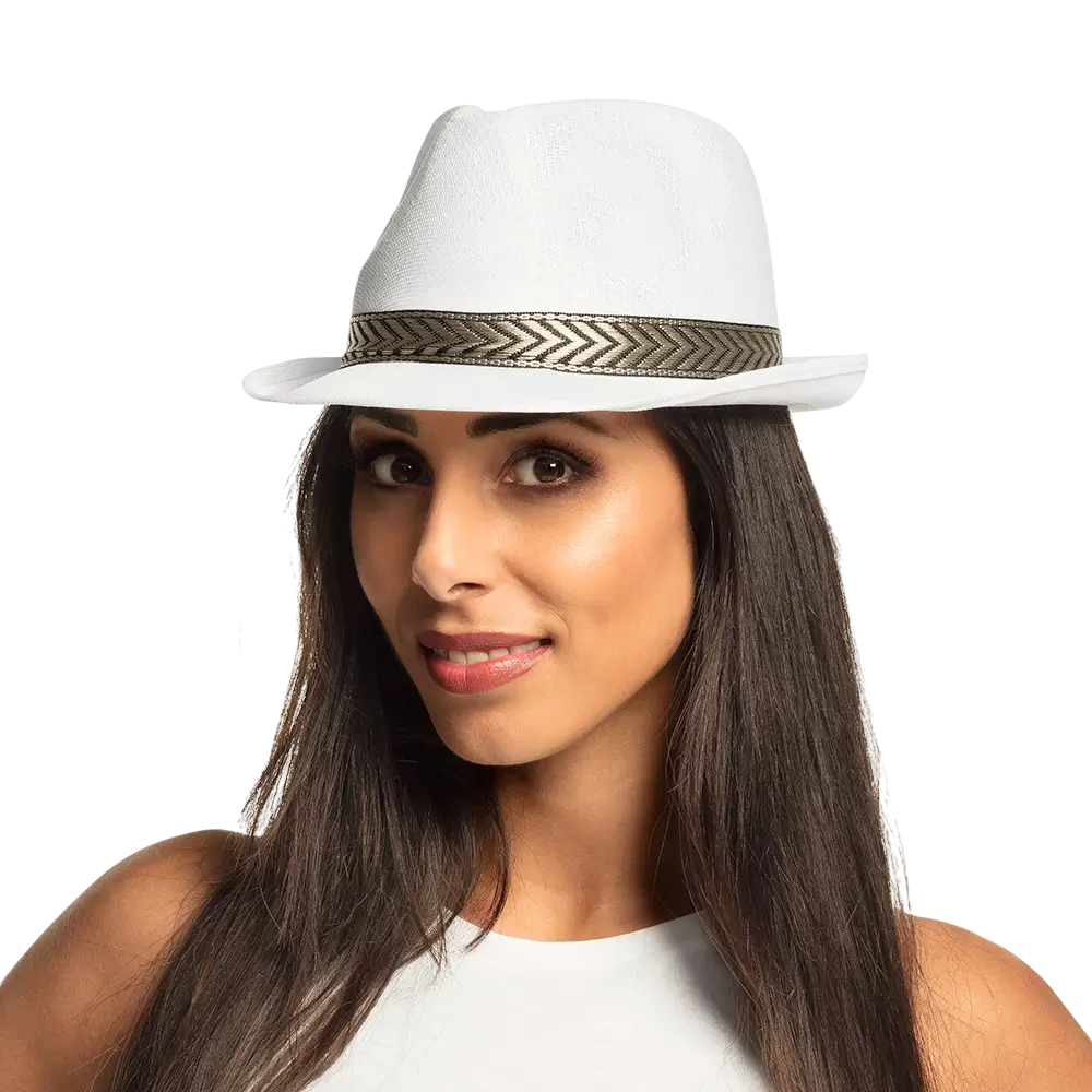 Sombrero Funky Blanco – Accesorio de Disfraz para Fiesta y Carnaval