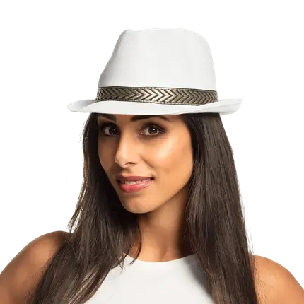 Sombrero Funky Blanco – Accesorio de Disfraz para Fiesta y Carnaval