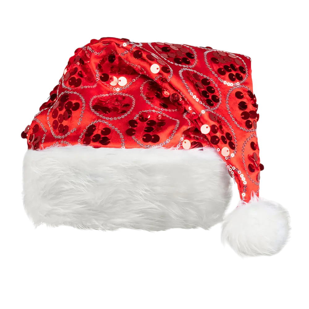 Gorro de Navidad con lentejuelas rojas