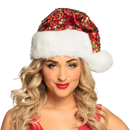 Gorro de Navidad con lentejuelas de colores