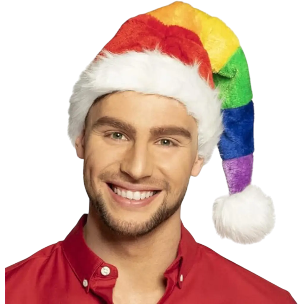 Gorro de Navidad arco iris