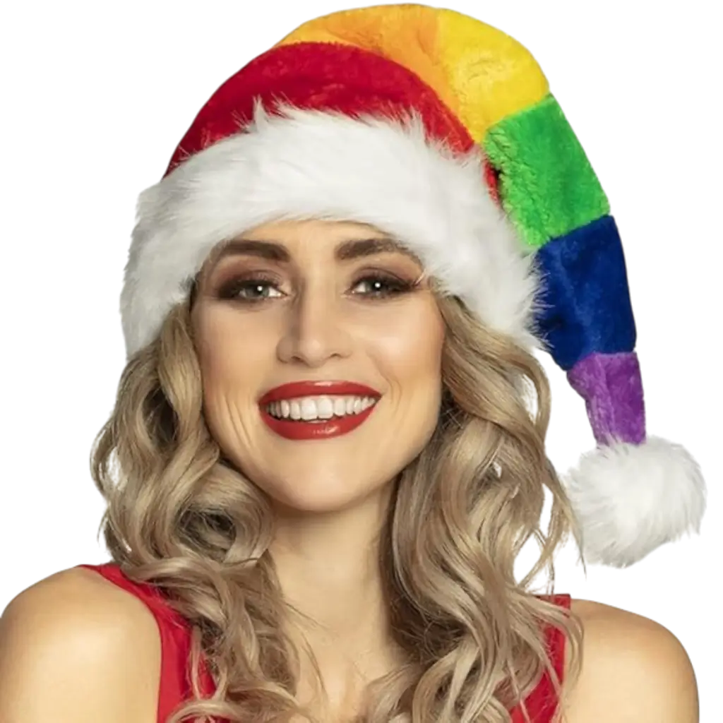 Gorro de Navidad arco iris