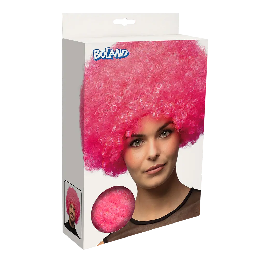 Peluca Groove rosa brillante