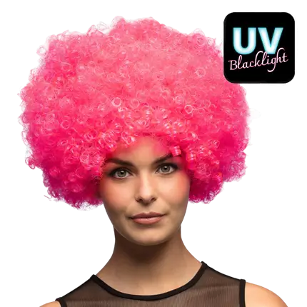 Peluca Groove rosa brillante