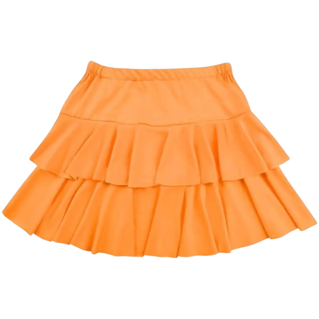 Naranja fluorescente Minifalda de volantes