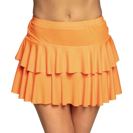 Naranja fluorescente Minifalda de volantes