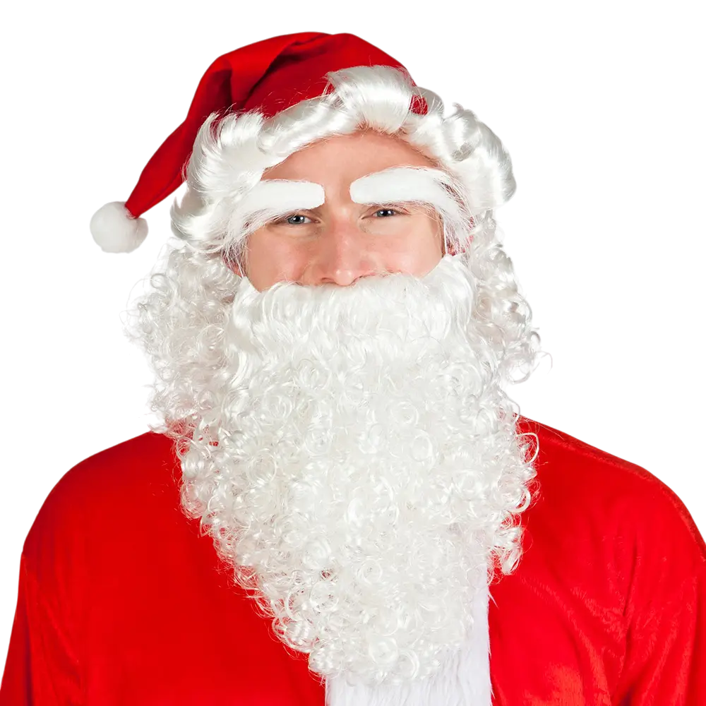 Set de gorro de Papá Noel con barba y cejas - adulto