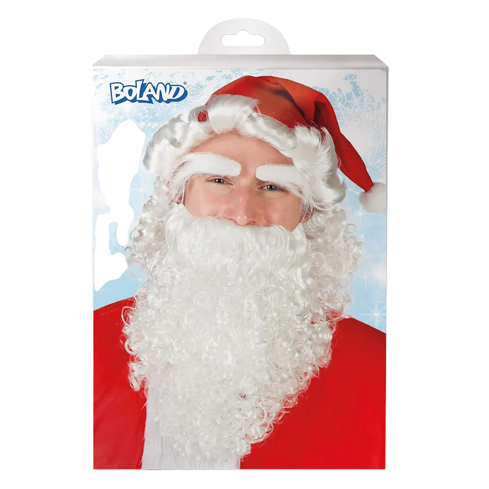 Set de gorro de Papá Noel con barba y cejas - adulto