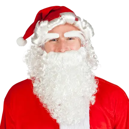 Set de gorro de Papá Noel con barba y cejas - adulto