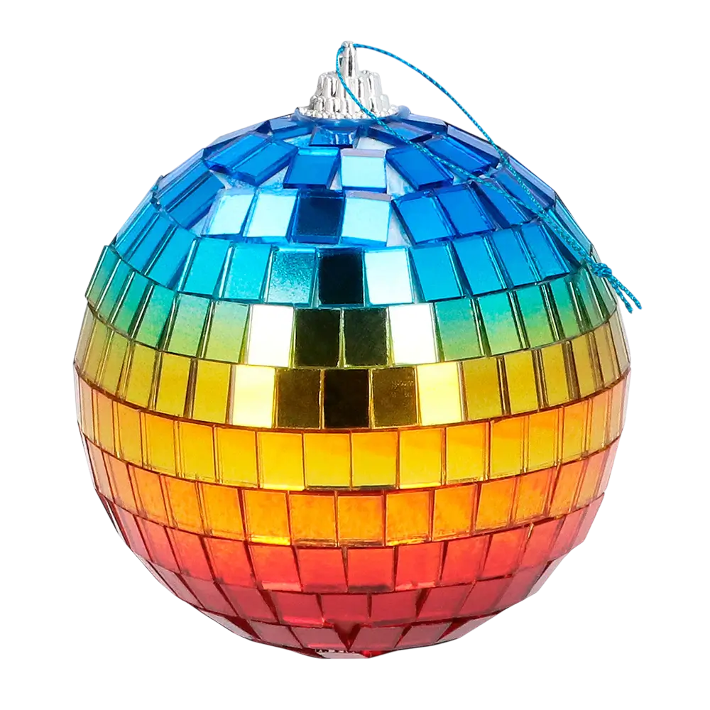 6 Bolas de discoteca arco iris de 8 cm