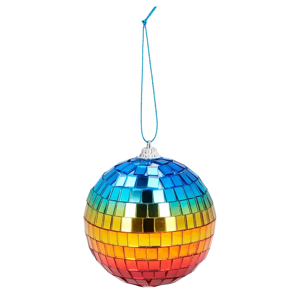 6 Bolas de discoteca arco iris de 8 cm