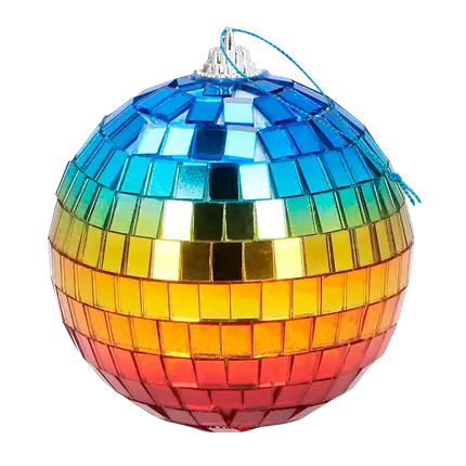 6 Bolas de discoteca arco iris de 8 cm