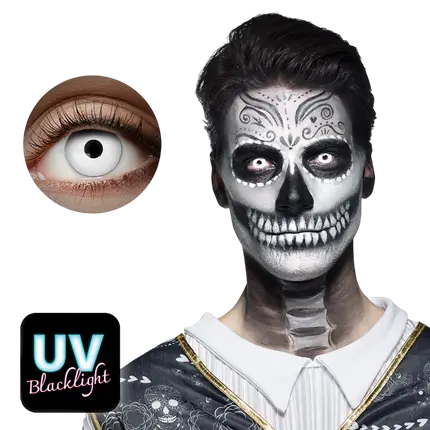 Lentes blancas con flash UV