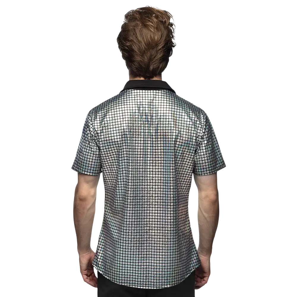Camisa Disco Diamond Plateada - M