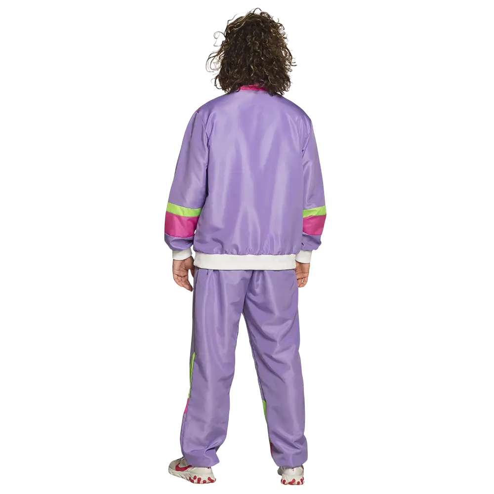 Chándal disfraz retro morado neón para hombre - XL