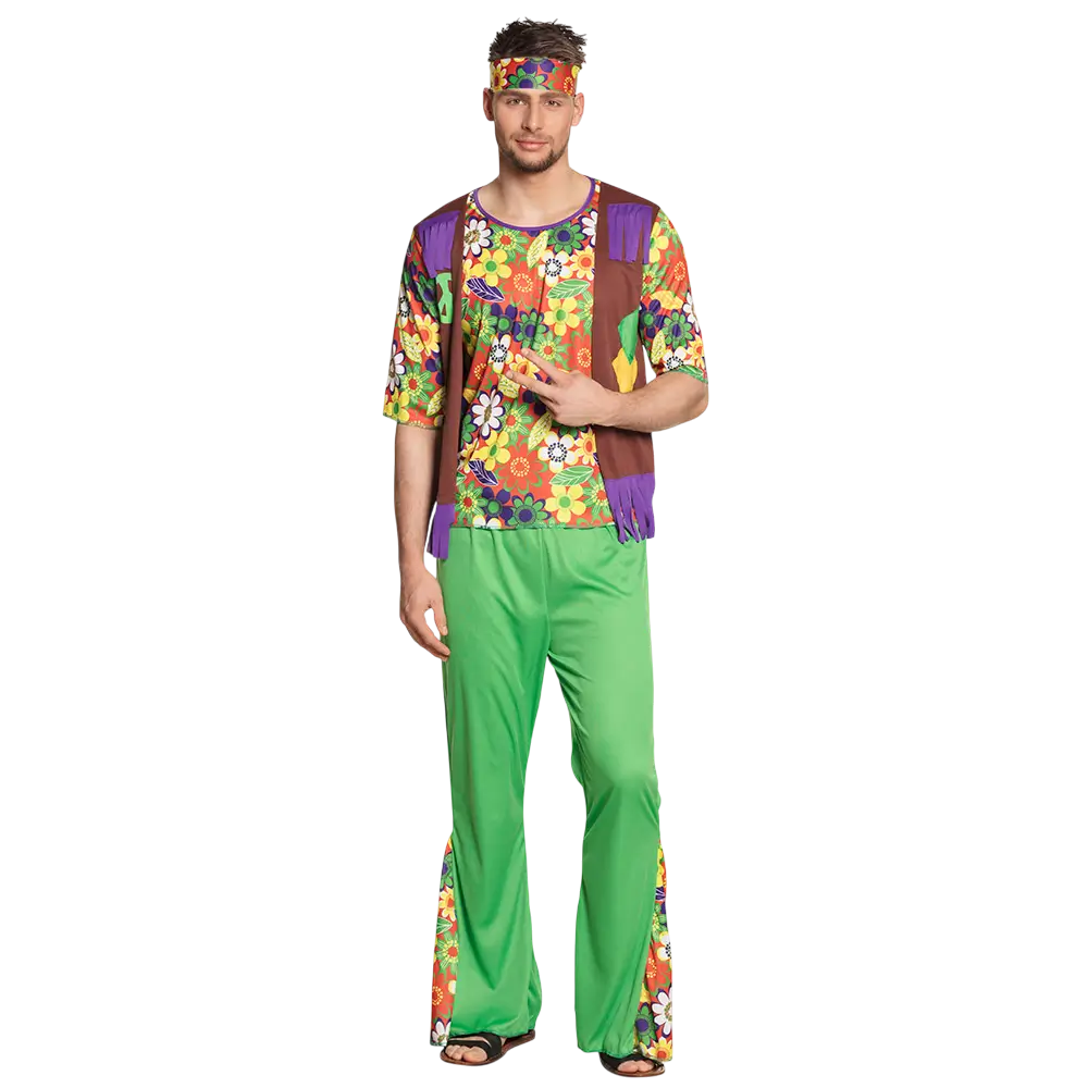 Hippie disfraz flores hombre