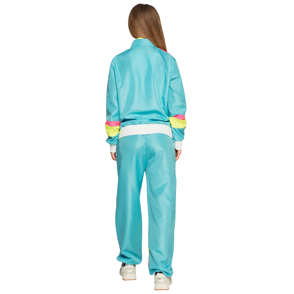 Chándal retro azul neón de mujer - L