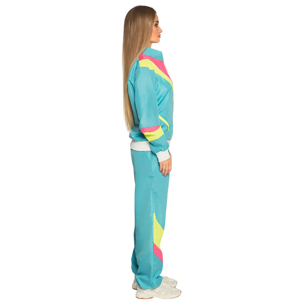 Chándal retro azul neón de mujer - L