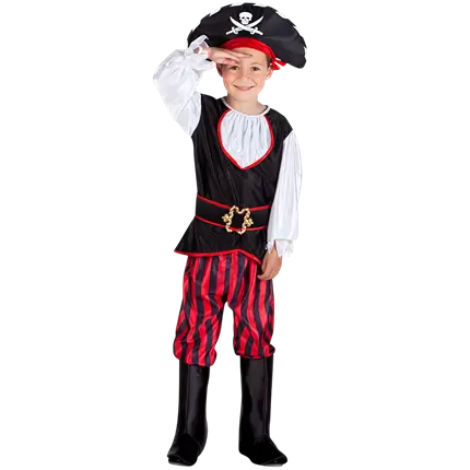 Disfraz de pirata con calavera para niño - 4-6 años