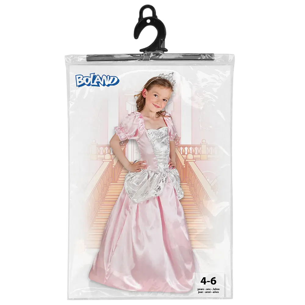 Vestido de princesa rosa claro para niña disfrazada - 7-9 años