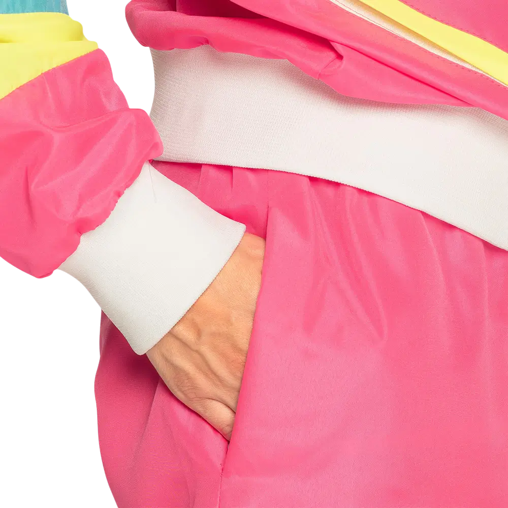 Disfraz de chándal retro rosa neón para mujer - L