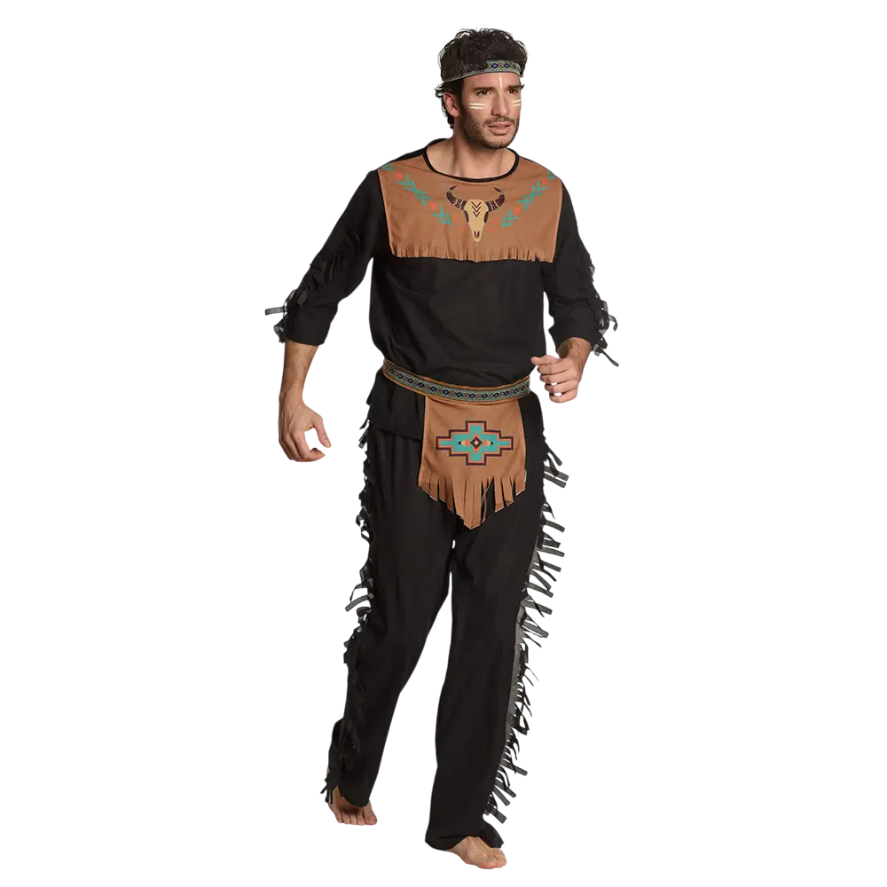 Traje de indio marrón para hombre - 50/52
