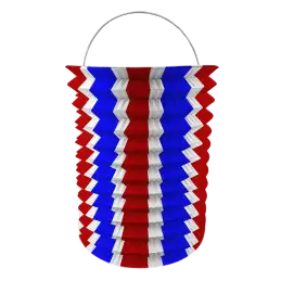 12 linternas de papel tricolor azul blanco rojo - 16 cm