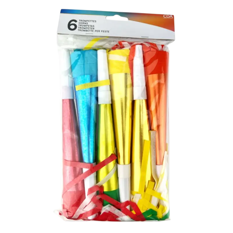 Trompeta de fiesta metálica (x6)