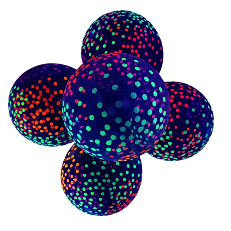 10 Globos de látex de 30 cm Fluo neón UV Colores de neón que reaccionan a la luz negra