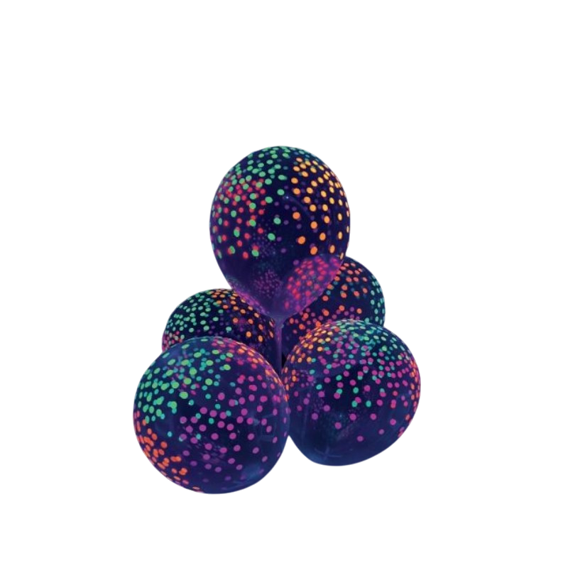 10 Globos de látex de 30 cm Fluo neón UV Colores de neón que reaccionan a la luz negra