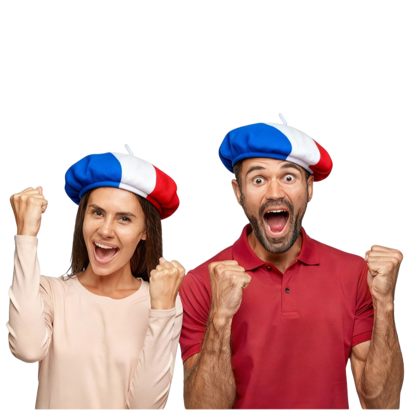 Boina de fieltro tricolor de Francia