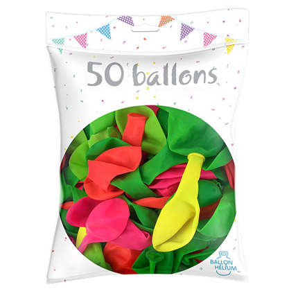 50 globos de látex de neón de colores fluorescentes surtidos