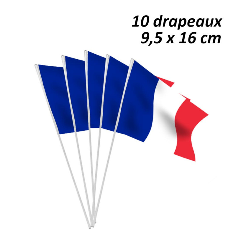 Lote de 10 banderas tricolores pequeñas Francia