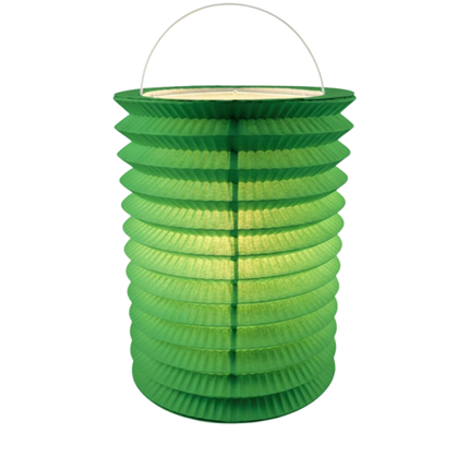 12 Linternas de papel verde - 16 cm