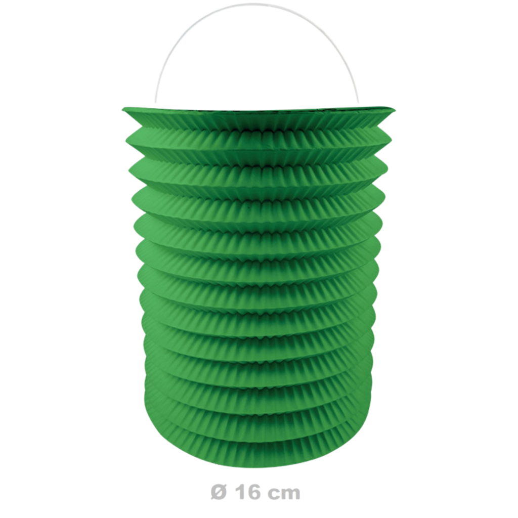 12 Linternas de papel verde - 16 cm