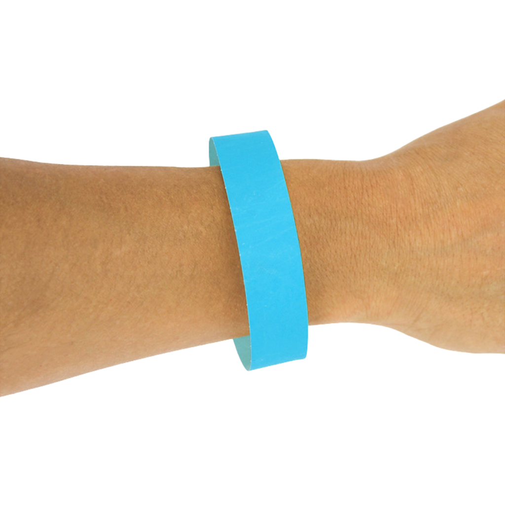 50 pulseras de identificación de papel AZUL - a prueba de desgarros