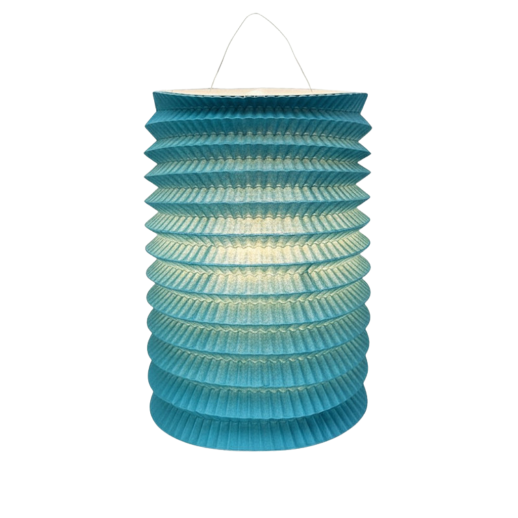 12 farolillos de papel azules - 16 cm