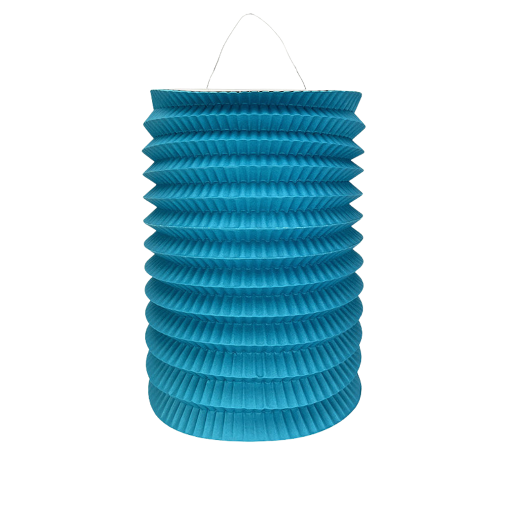 12 farolillos de papel azules - 16 cm