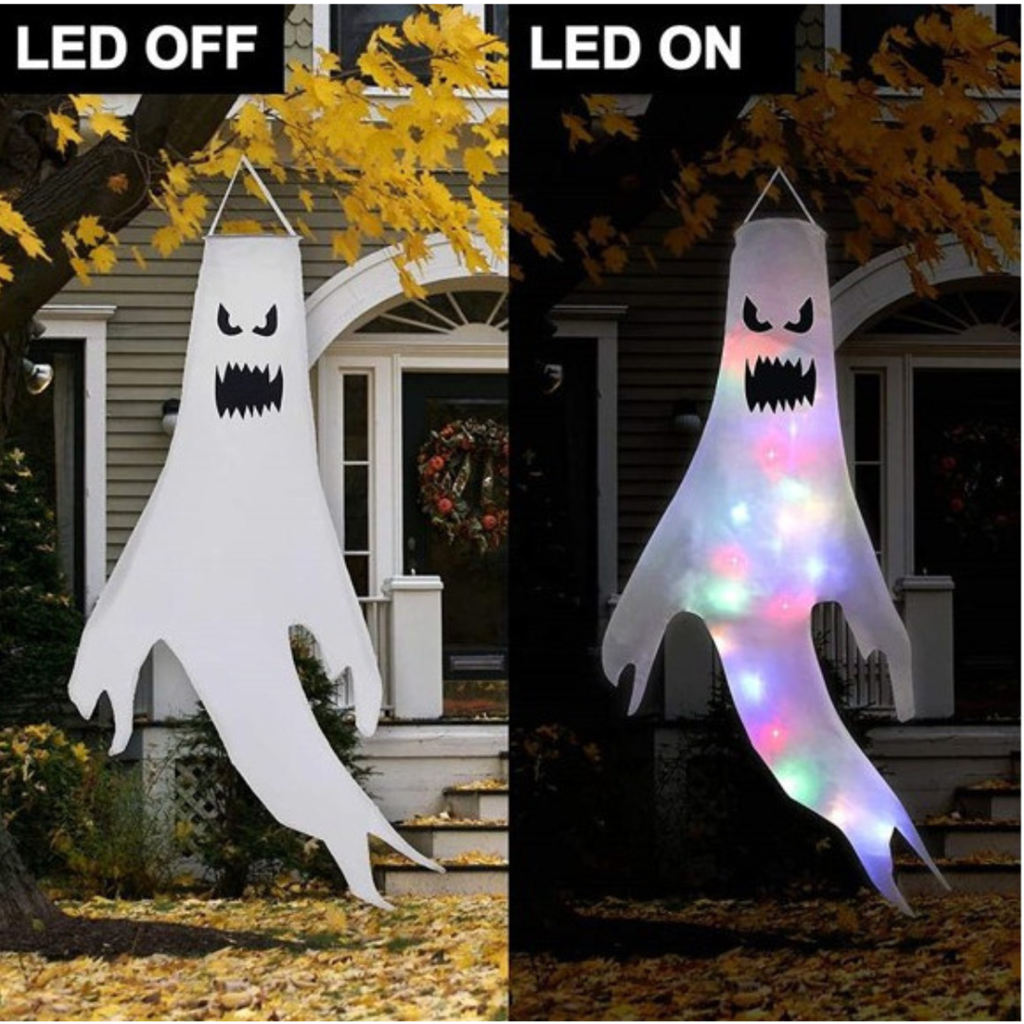 Fantasma colgante LED 120 x 63 cm 2 diseños surtidos incl. pilas