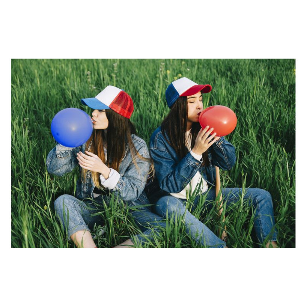 100 globos azules, blancos y rojos de 30 cm