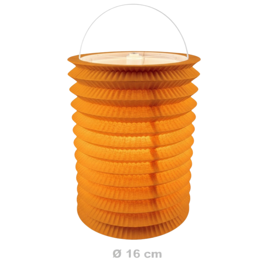12 farolillos de papel naranja - 16 cm