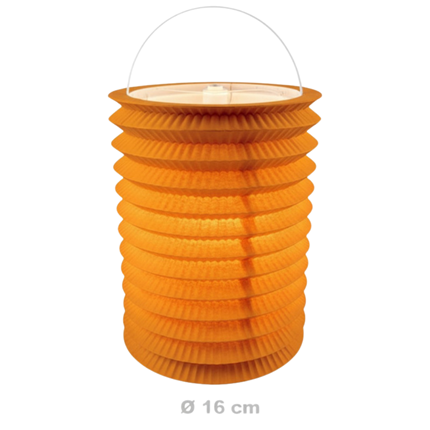 12 farolillos de papel naranja - 16 cm